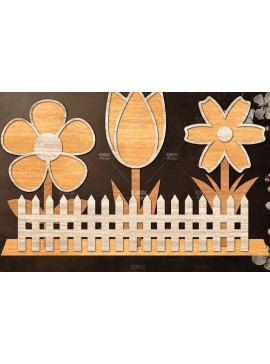 Σετ των 2 Intra απο ξύλο plywood 3mm-4mm πάχος - Διακόσμηση βάσης λουλουδιών με λέιζερ  Δίασταση 20x20 cm INTRAFABR-121977951