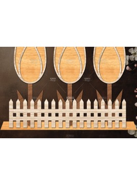 Σετ των 2 Intra απο ξύλο plywood 3mm-4mm πάχος - Διακόσμηση βάσης λουλουδιών με λέιζερ  Δίασταση 20x20 cm INTRAFABR-121977987