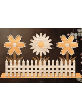 Σετ των 3 Intra απο ξύλο plywood 3mm-4mm πάχος - Διακόσμηση βάσης λουλουδιών με λέιζερ  Δίασταση 20x20 cm INTRAFABR-121978004