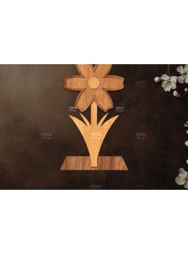 Σετ των 2 Intra απο ξύλο plywood 3mm-4mm πάχος - Διακόσμηση βάσης λουλουδιών με λέιζερ  Δίασταση 20x20 cm INTRAFABR-121886406