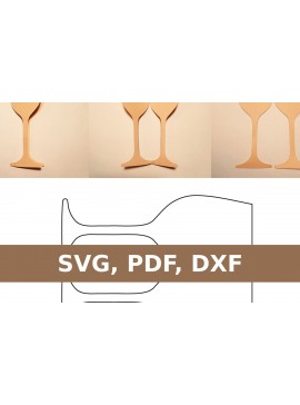 Σετ των 2 Intra απο ξύλο plywood 3mm-4mm πάχος - Flyer Wine Δίασταση 20x20 cm INTRAFABR-33765533