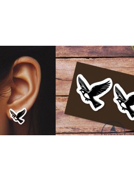 Σετ των 3 Intra απο ξύλο plywood 3mm-4mm πάχος - Flying Bird Earrings  | Καλοκαιρινό λέιζερ Δίασταση 3x3 cm INTRAFABR-120209348