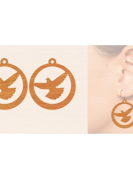 Σετ των 3 Intra απο ξύλο plywood 3mm-4mm πάχος - Ξύλινα σκουλαρίκια Flying Bird Cut Laser  Δίασταση 3x3 cm INTRAFABR-98890934