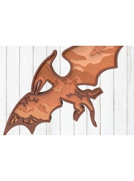 Σετ των 3 Intra απο ξύλο plywood 3mm-4mm πάχος - Flying Dinosaur Wall Art 3D Layered  Δίασταση 6x6 cm INTRAFABR-119557358