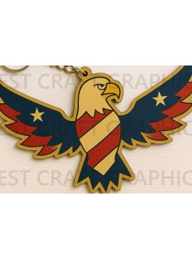Σετ των 3 Intra απο ξύλο plywood 3mm-4mm πάχος - Μπρελόκ  Badge Flying Eagle Δίασταση 4x4 cm INTRAFABR-122668145