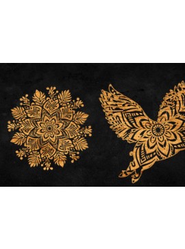 Σετ των 2 Intra απο ξύλο plywood 3mm-4mm πάχος - Σχέδιο Flying Pig Mandala Δίασταση 30x30 cm INTRAFABR-103466849