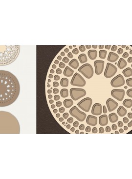 Σετ των 2 Intra απο ξύλο plywood 3mm-4mm πάχος - Διακοσμητικό πάνελ αφρού  Δίασταση 20x20 cm INTRAFABR-14506770