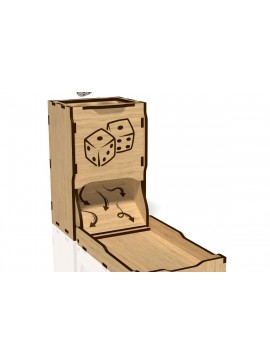 Σετ των 2 Intra απο ξύλο plywood 3mm-4mm πάχος - Πτυσσόμενα ζάρια, Dice Tower,  κοπής με λέιζερ Δίασταση 20x20 cm INTRAFABR-42038546