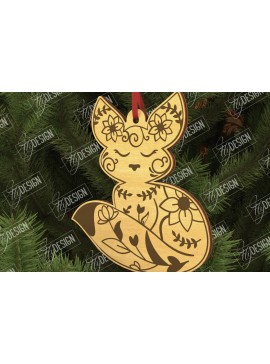 Σετ των 3 Intra απο ξύλο plywood 3mm-4mm πάχος - Folk Fox Στολίδι | Ρουστίκ Σχέδιο | CNC Δίασταση 6x6 cm INTRAFABR-104010494