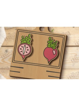 Σετ των 3 Intra απο ξύλο plywood 3mm-4mm πάχος - Food Stud Σκουλαρίκια Laser Cut| Λαχανικά Δίασταση 3x3 cm INTRAFABR-123357148