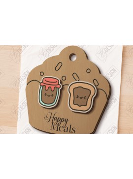 Σετ των 3 Intra απο ξύλο plywood 3mm-4mm πάχος - Food Stud Σκουλαρίκια Laser Cut|Αξεσουάρ Δίασταση 3x3 cm INTRAFABR-120977532