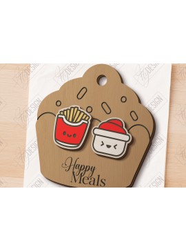 Σετ των 3 Intra απο ξύλο plywood 3mm-4mm πάχος - Food Stud Σκουλαρίκια Laser Cut|Αξεσουάρ Δίασταση 3x3 cm INTRAFABR-121125718