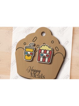 Σετ των 3 Intra απο ξύλο plywood 3mm-4mm πάχος - Food Stud Σκουλαρίκια Laser Cut|Αξεσουάρ Δίασταση 3x3 cm INTRAFABR-121125721