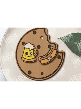 Σετ των 3 Intra απο ξύλο plywood 3mm-4mm πάχος - Food Stud Σκουλαρίκια Laser Cut|Αξεσουάρ Δίασταση 3x3 cm INTRAFABR-120421422