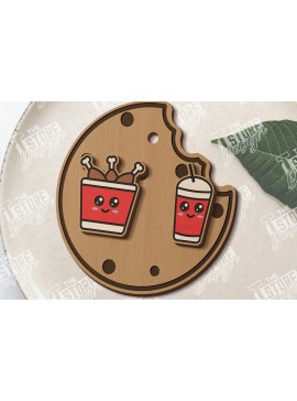 Σετ των 3 Intra απο ξύλο plywood 3mm-4mm πάχος - Food Stud Σκουλαρίκια Laser Cut|Αξεσουάρ Δίασταση 3x3 cm INTRAFABR-120637537
