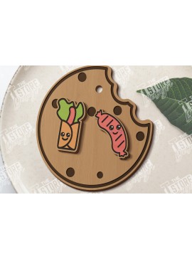 Σετ των 3 Intra απο ξύλο plywood 3mm-4mm πάχος - Food Stud Σκουλαρίκια Laser Cut|Αξεσουάρ Δίασταση 3x3 cm INTRAFABR-120637539