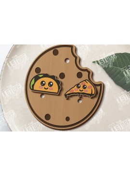 Σετ των 3 Intra απο ξύλο plywood 3mm-4mm πάχος - Food Stud Σκουλαρίκια Laser Cut|Αξεσουάρ Δίασταση 3x3 cm INTRAFABR-120637542