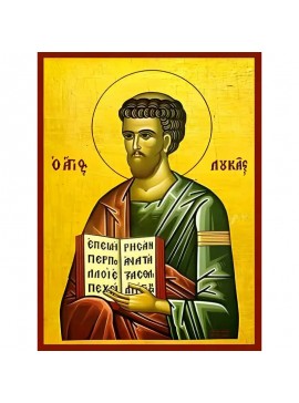 Εικόνα Ορθοδοξίας με περίγραμμα χρυσό σε ξύλο Φλαμουρίας  με  βάση Εικόνα ΑΓΙΟΣ ΑΠΟΣΤΟΛΟΣ ΚΑΙ ΕΥΑΓΓΕΛΙΣΤΗΣ ΛΟΥΚΑΣ Χειροποίητη Ελληνορθόδοξη εικόνα του Ιησού Χριστού, Κρεμαστή πλάκα βυζαντινής τέχνης, χριστιανική τέχνη Διάσταση 40x30 cm (10,2x7,9 ίντσες)  