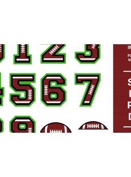 Σετ των 2 Intra απο ξύλο plywood 3mm-4mm πάχος - Football Layered Numbers  Δίασταση 30x20 cm INTRAFABR-89854536