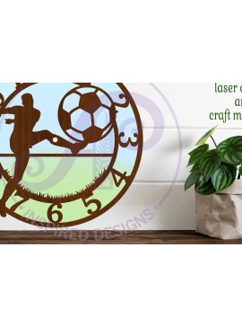 Σετ των 2 Intra απο ξύλο plywood 3mm-4mm πάχος - Ρολόι τοίχου λέιζερ ποδοσφαιριστών ανδρών παικτών Δίασταση 30x20 cm INTRAFABR-107928692