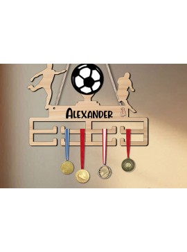 Σετ των 2 Intra απο ξύλο plywood 3mm-4mm πάχος - Football Man Sport Medal Hanger Wall  Δίασταση 20x20 cm INTRAFABR-119847829