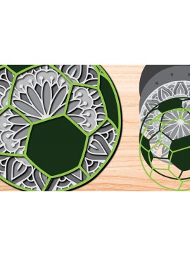 Intra απο ξύλο plywood 3mm-4mm πάχος - Ποδόσφαιρο Πολυστρωματική κοπή  Mandala Δίασταση 30x30 cm INTRAFABR-25423510