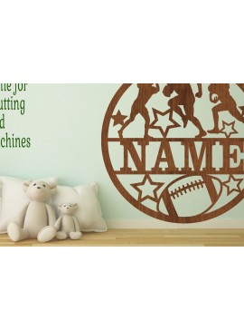 Intra απο ξύλο plywood 3mm-4mm πάχος - Σήμα ονόματος ποδοσφαίρου  Cut File American Δίασταση 30x20 cm INTRAFABR-68287547