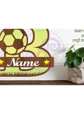Intra απο ξύλο plywood 3mm-4mm πάχος - Μονόγραμμα ποδοσφαίρου ή ποδοσφαίρου Β γράμμα Δίασταση 30x20 cm INTRAFABR-81961430