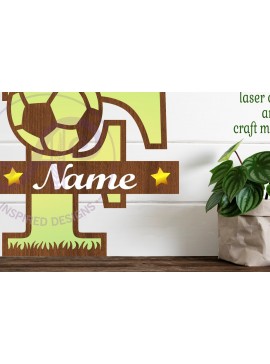 Intra απο ξύλο plywood 3mm-4mm πάχος - Μονόγραμμα ποδοσφαίρου ή ποδοσφαίρου F γράμμα Δίασταση 30x20 cm INTRAFABR-81961537