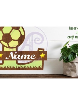 Σετ των 2 Intra απο ξύλο plywood 3mm-4mm πάχος - Ποδόσφαιρο ή ποδόσφαιρο μονόγραμμα L γράμμα Δίασταση 30x20 cm INTRAFABR-81961699