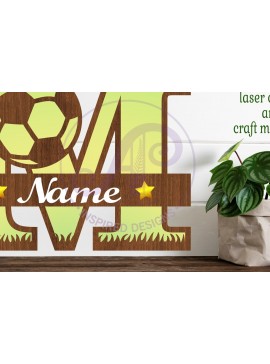 Intra απο ξύλο plywood 3mm-4mm πάχος - Μονόγραμμα ποδοσφαίρου ή ποδοσφαίρου M γράμμα Δίασταση 30x20 cm INTRAFABR-81961715