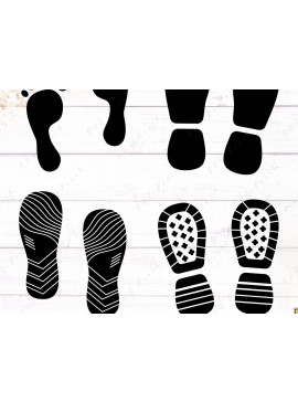 Σετ των 2 Intra απο ξύλο plywood 3mm-4mm πάχος - Footprints  και Set Prints  παπουτσιών Δίασταση 30x20 cm INTRAFABR-117723470