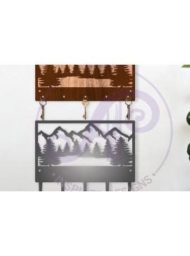 Σετ των 2 Intra απο ξύλο plywood 3mm-4mm πάχος - Σχέδια κλειδαριάς για δάσος και βουνά Δίασταση 30x20 cm INTRAFABR-118051529
