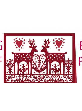 Σετ των 3 Intra απο ξύλο plywood 3mm-4mm πάχος -  περικοπής  Winter Card Forest Deer Δίασταση 7x5 cm INTRAFABR-41160631