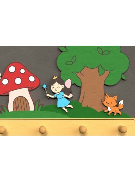 Σετ των 3 Intra απο ξύλο plywood 3mm-4mm πάχος - Forest Fairy Wall Hook  Δίασταση 6x6 cm INTRAFABR-124820926