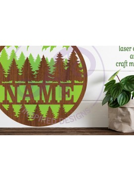 Σετ των 2 Intra απο ξύλο plywood 3mm-4mm πάχος - Πρότυπο κοπής λέιζερ  Sin Name Forest Δίασταση 30x20 cm INTRAFABR-95144526