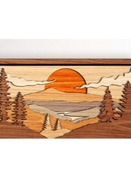 Σετ των 2 Intra απο ξύλο plywood 3mm-4mm πάχος -  με λέιζερ Forest Scene  Δίασταση 20x20 cm INTRAFABR-110501995