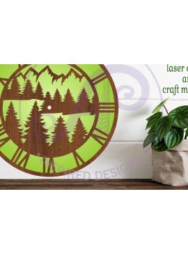 Intra απο ξύλο plywood 3mm-4mm πάχος -  με λέιζερ Forest Wall Clock,  Δίασταση 30x20 cm INTRAFABR-94788983
