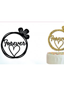 Σετ των 2 Intra απο ξύλο plywood 3mm-4mm πάχος - Forever Love Wedding Cake Topper  Δίασταση 20x20 cm INTRAFABR-35953881