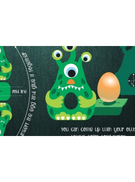 Σετ των 2 Intra απο ξύλο plywood 3mm-4mm πάχος - Σοκολατένια αυγοθήκη Monster με τέσσερα μάτια Δίασταση 15x15 cm INTRAFABR-24980199