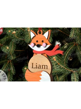 Σετ των 3 Intra απο ξύλο plywood 3mm-4mm πάχος - Χριστουγεννιάτικο στολίδι Fox Cut Laser Δίασταση 6x6 cm INTRAFABR-111210406