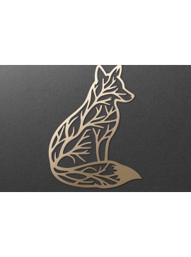 Σετ των 2 Intra απο ξύλο plywood 3mm-4mm πάχος - Fox Forest Tree  Τέχνη τοίχου με  Δίασταση 30x20 cm INTRAFABR-110783035