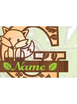 Σετ των 2 Intra απο ξύλο plywood 3mm-4mm πάχος - Fox Monogram Letter G  Cut File Δίασταση 30x20 cm INTRAFABR-69923690