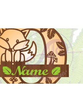 Σετ των 2 Intra απο ξύλο plywood 3mm-4mm πάχος - Fox Monogram Letter O  Cut File Δίασταση 30x20 cm INTRAFABR-69923925