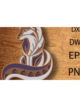 Σετ των 2 Intra απο ξύλο plywood 3mm-4mm πάχος - Fox Multilayer 3D /Fox 3D Mandala Δίασταση 30x30 cm INTRAFABR-93620483