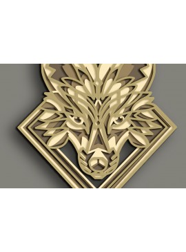 Σετ των 2 Intra απο ξύλο plywood 3mm-4mm πάχος - Fox Multilayer 3D /Fox 3D Mandala/Las Δίασταση 30x30 cm INTRAFABR-69972829