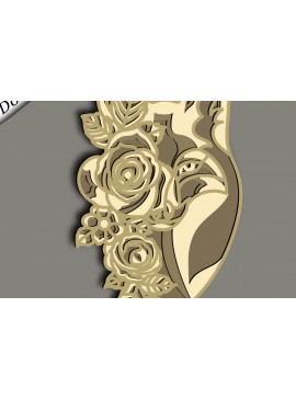 Σετ των 2 Intra απο ξύλο plywood 3mm-4mm πάχος - Fox Multilayer 3D /Fox 3D Mandala Δίασταση 30x30 cm INTRAFABR-66883316