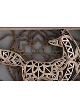 Σετ των 2 Intra απο ξύλο plywood 3mm-4mm πάχος - Fox Multilayered Mandala Δίασταση 30x30 cm INTRAFABR-14915327