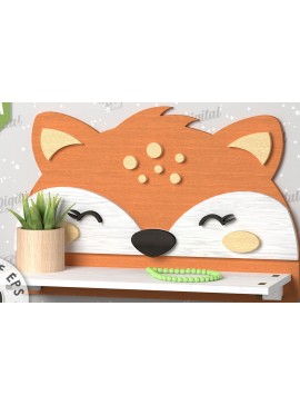 Σετ των 2 Intra απο ξύλο plywood 3mm-4mm πάχος - Σχέδιο κοπής με λέιζερ ραφιών τοίχου Fox Δίασταση 30x20 cm INTRAFABR-109866757