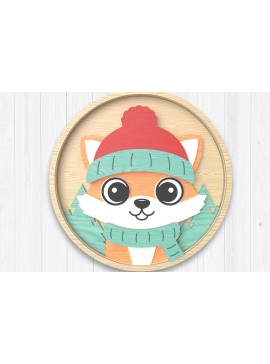 Σετ των 3 Intra απο ξύλο plywood 3mm-4mm πάχος - FOX Χειμερινό στολίδι με λέιζερ Δίασταση 6x6 cm INTRAFABR-106511619